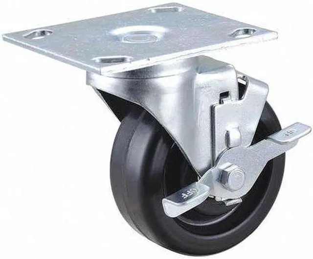Main image of ZORO SELECT 406P70 NSF-Listed Plate Caster,4" Wheel Dia,350 lb.