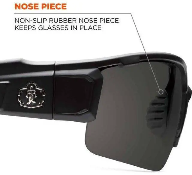 Alt view image 8 of 10 - Ergodyne 52042 Skullerz Dagr Safety Glasses, Black Frame/Silver Lens, Nylon/Polycarb