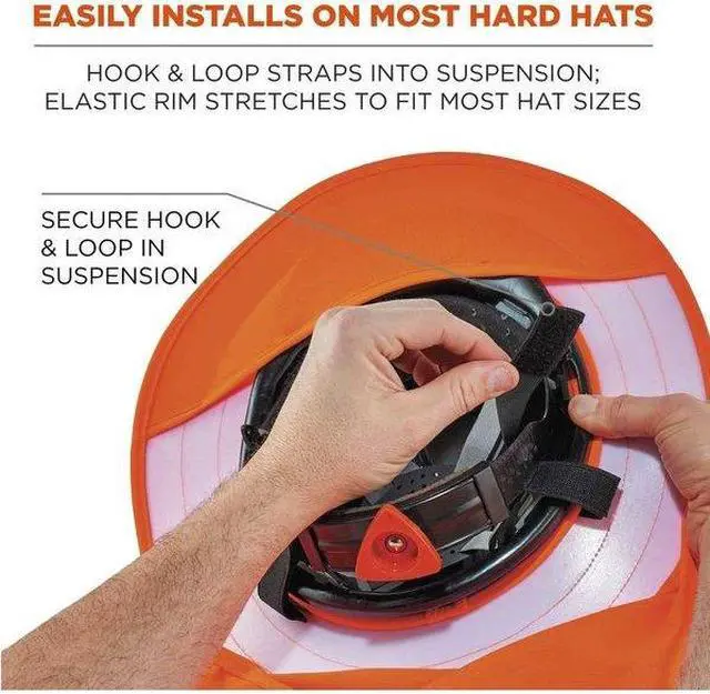 Alt view image 4 of 7 - ERGODYNE 6660 Visor with Neck Shade, For Use With Hard Hats Orange