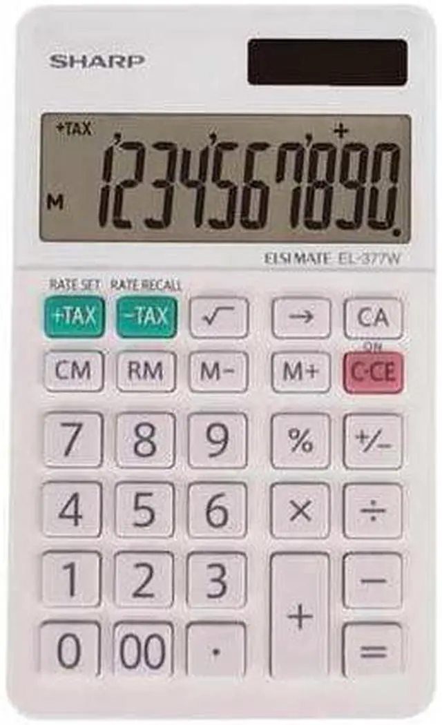 Alt view image 16 of 20 - Sharp EL-377WB Large Pocket Calculator 10-Digit LCD EL377WB