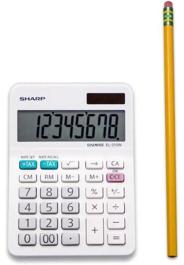 Alt view image 17 of 19 - Sharp EL-310WB Mini Desktop Calculator 8-Digit LCD EL310WB