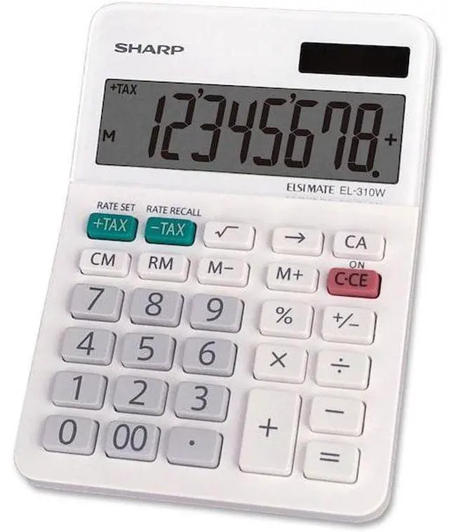 Alt view image 18 of 19 - Sharp EL-310WB Mini Desktop Calculator 8-Digit LCD EL310WB