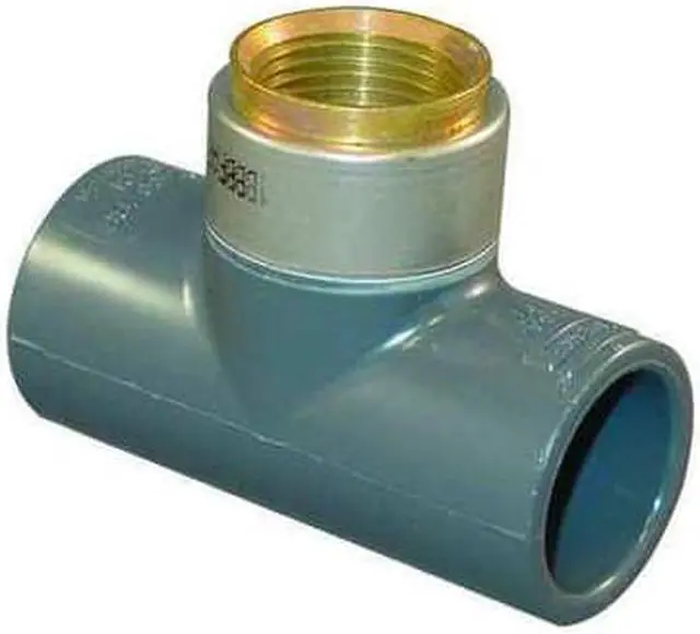 Main image of ZORO SELECT 802-101BR PVC, Brass Reducer Tee, FNPT x Socket, 3/4 in x 3/4 in x