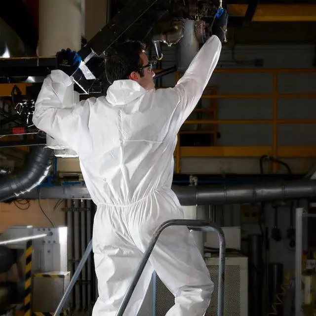 Alt view image 4 of 8 - KLEENGUARD 49114 Disposable Coveralls, Hooded, XL, SMMMS, Zipper, Elastic Cuff,