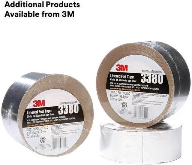 Alt view image 4 of 7 - 3M 3380 Foil Tape,2 13/16 in x 49 yd,Aluminum