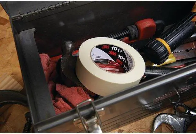 Alt view image 3 of 4 - 3M 101+ Masking Tape, 96 mm W x 55 m L, 5.1 mil Thick, Tan, Rubber Adhesive, 8