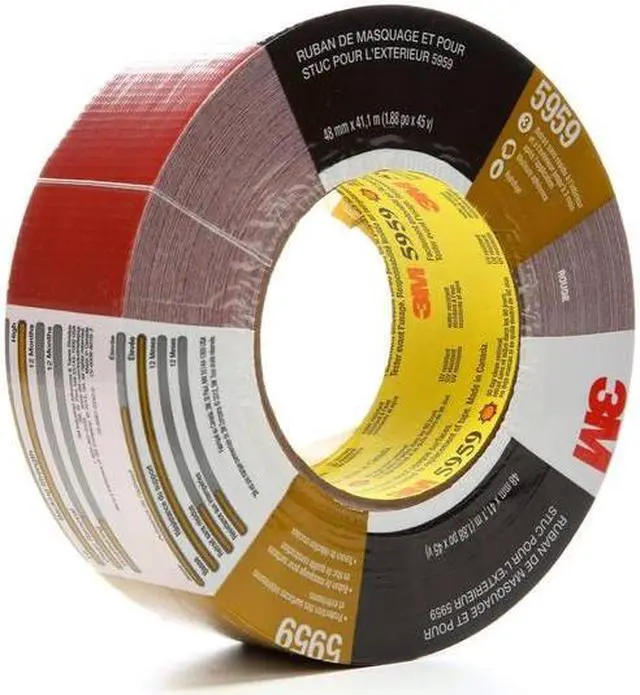 Alt view image 5 of 5 - 3M 5959 Painter's Tape, 48 mm W x 41 1/10 m L, 12 mil Thick, Red, Rubber