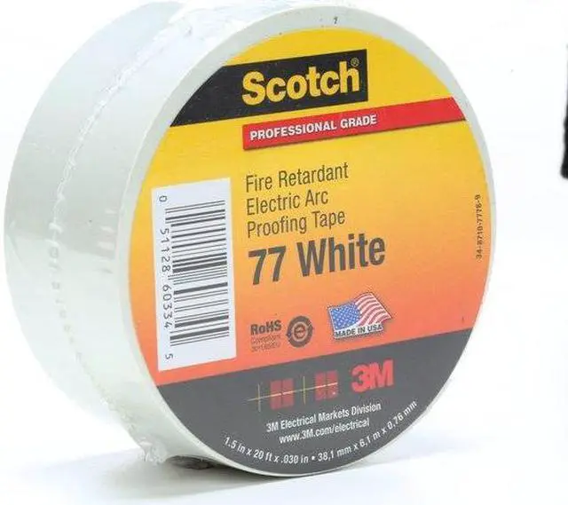 Alt view image 4 of 8 - 3M 77WHITE-1-1/2X20FT Electrical Arc Proofing Tape, 1-1/2" x 20 ft.