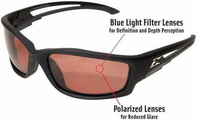 Alt view image 4 of 5 - EDGE EYEWEAR TSK215 Kazbek, Safety Glasses, Anti-Scratch, Amber Mirror Lens,