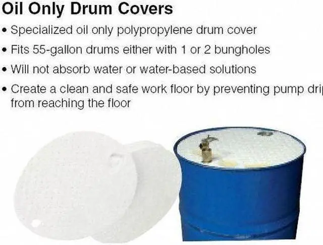 Alt view image 3 of 5 - BRADY DTO25 Sorbent Pad, 6 gal, 22 in Dia., Oil, White, Polypropylene