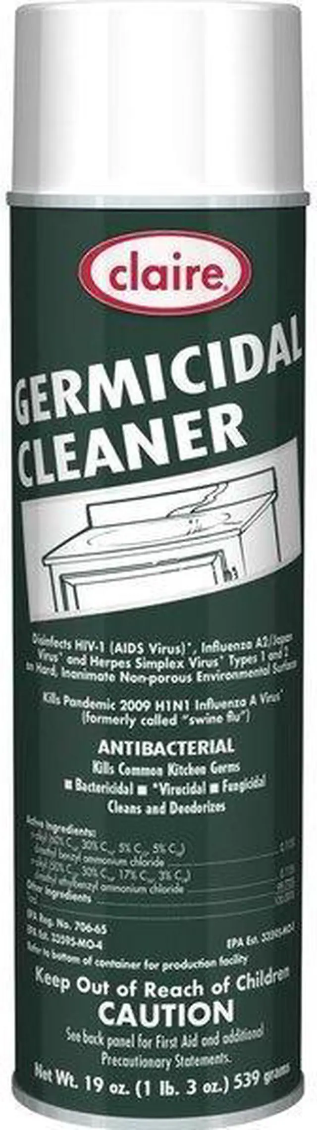 Alt view image 4 of 7 - SPRAYWAY CL873 Germicidal Disinfectant Cleaner, 20 oz. Aerosol Can, Unscented