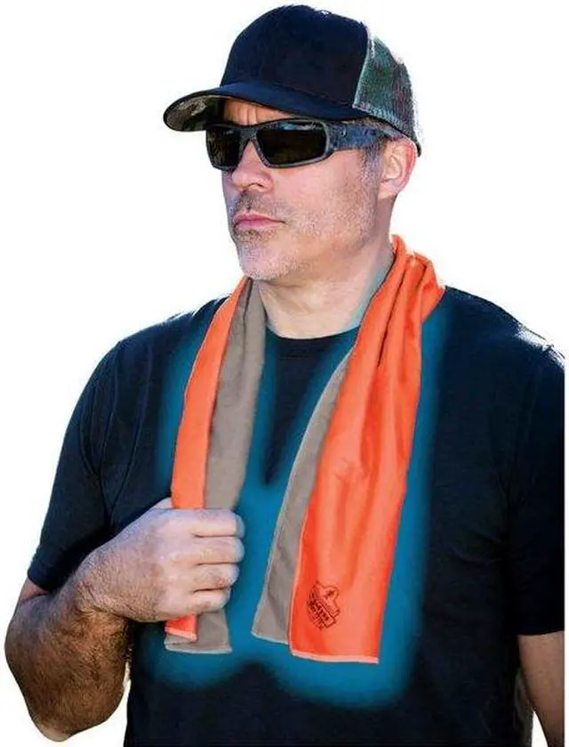 Alt view image 3 of 7 - ERGODYNE 6602MF Cooling Towel,Lime,40-7/8inL x 9-3/4inW