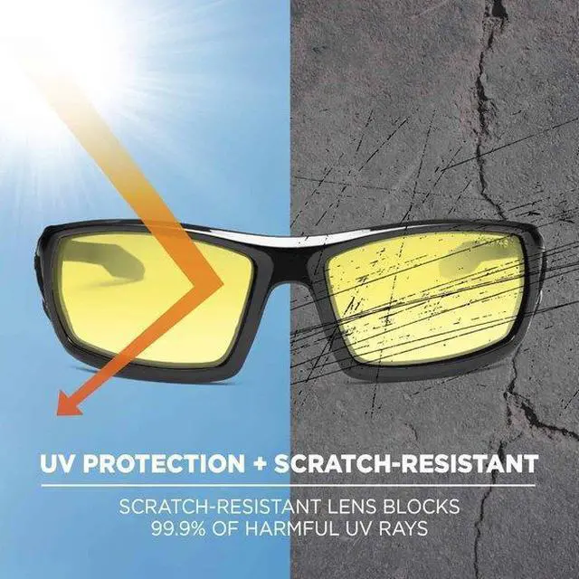 Alt view image 3 of 4 - ERGODYNE ODIN ODIN, Safety Glasses, Uncoated, Yellow Lens, Black Frame,