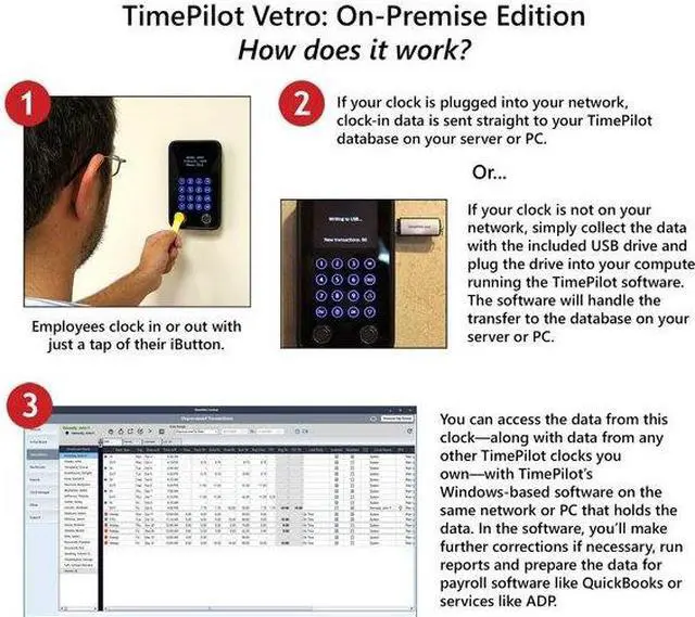 Alt view image 3 of 5 - TIMEPILOT 4520 Time Clock System, Electronic, 100/240VAC