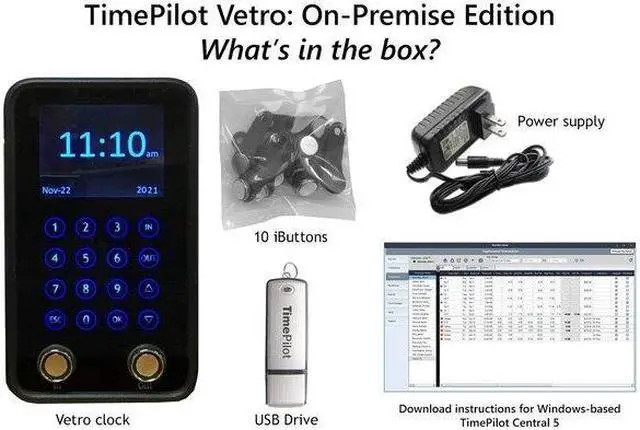 Alt view image 4 of 5 - TIMEPILOT 4520 Time Clock System, Electronic, 100/240VAC