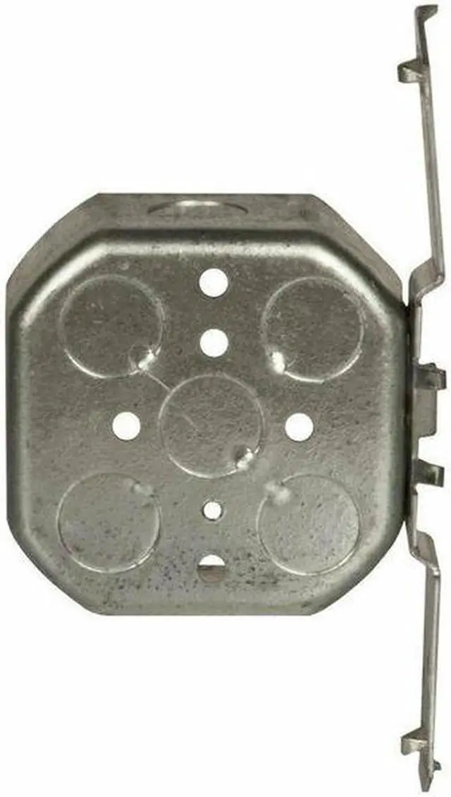 Alt view image 5 of 5 - Hubbell-Raco 161 1-1/2-Inch Deep, 1/2-Inch Side Knockouts, Wood/Metal Stud Bracket 4-Inch Octagon Box