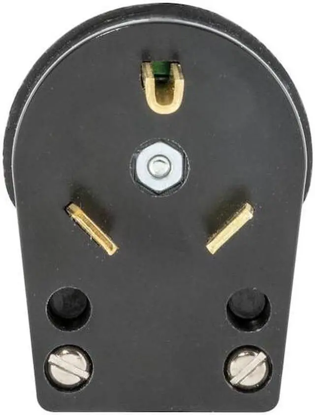 Alt view image 4 of 4 - HUBBELL WIRING DEVICE-KELLEMS HBLTT30P 3 Wire Angle Straight Blade Plug 125VAC