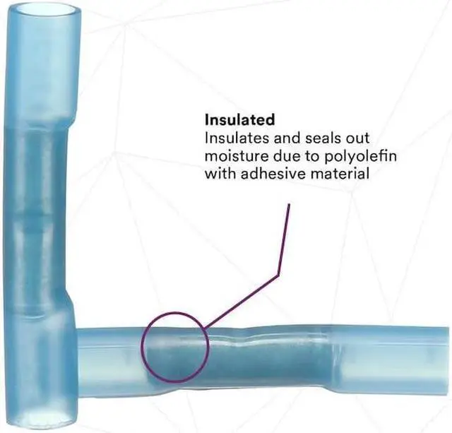Alt view image 5 of 8 - 3M MH14BCX Butt Splice Wire Connector, 14 AWG Max, Blue, Polyolefin Insulation,