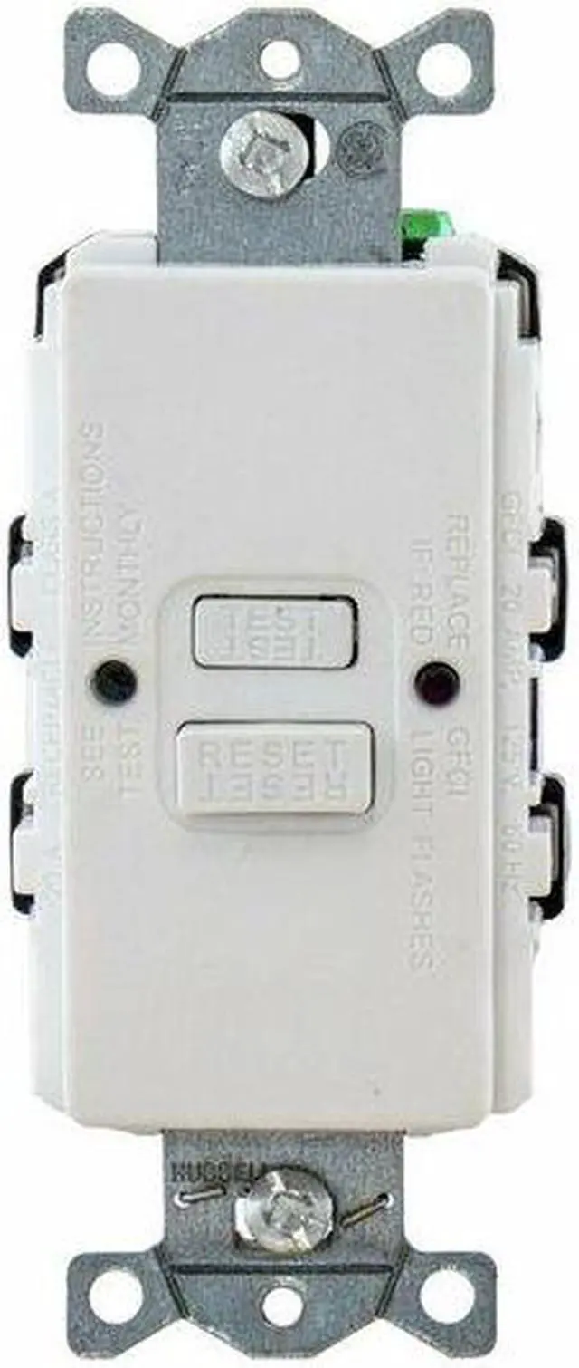 Alt view image 4 of 5 - HUBBELL WIRING DEVICE-KELLEMS GFBFST20W GFCI Receptacle, 20A, 125VAC, White