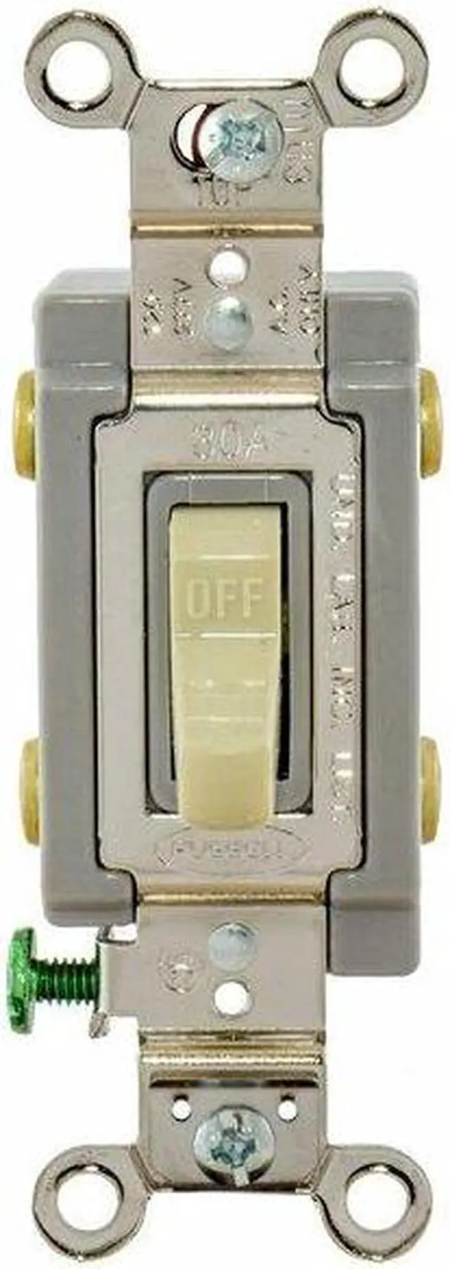 Alt view image 4 of 5 - HUBBELL WIRING DEVICE-KELLEMS HBL3032I Wall Swtch, 2-Pol, 120/277V, 30A, Ivry,