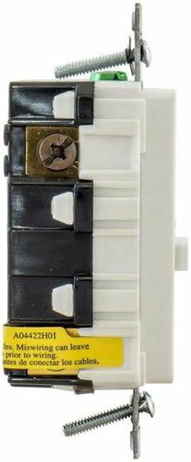 Alt view image 5 of 5 - HUBBELL GFRTW20W GFCI Receptacle,20A,125VAC,5-20R,White