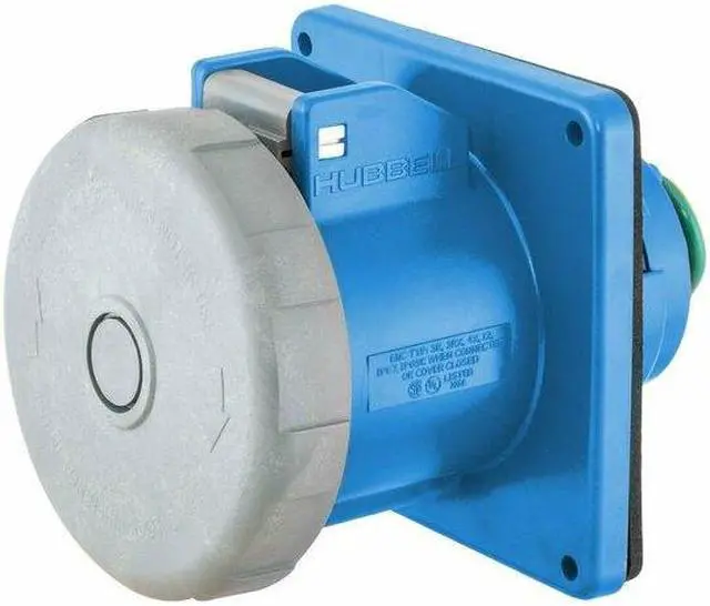 Alt view image 3 of 3 - HUBBELL WIRING DEVICE-KELLEMS HBL460R9W Watertight Pin & Sleeve Receptacle, 60