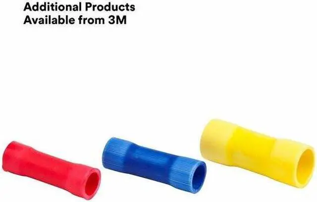 Alt view image 4 of 9 - 3M MVU14BCX Butt Splice Wire Connector, 4 AWG Max, Blue, Vinyl Insulation, 600