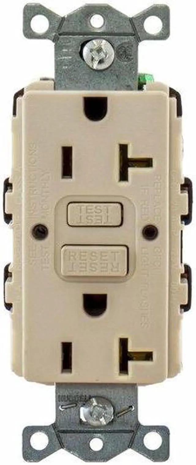 Alt view image 4 of 5 - HUBBELL WIRING DEVICE-KELLEMS GFRTR20I GFCI Rceptcle, Commer., Ivry, 20A, 1 HP