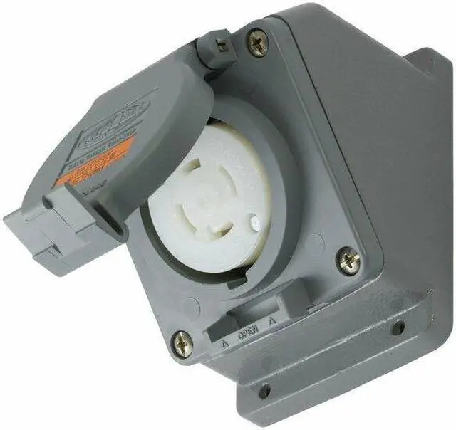 Alt view image 5 of 5 - HUBBELL WIRING DEVICE-KELLEMS HBL2710SW Watertight Flanged Locking Receptacle,
