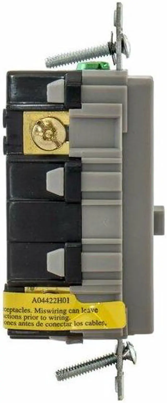 Alt view image 5 of 5 - HUBBELL WIRING DEVICE-KELLEMS GFRTW15GRY GFCI Receptacle, 15A, 125VAC, 5-15R,