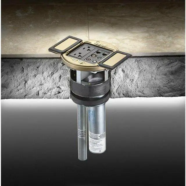 Alt view image 9 of 9 - HUBBELL WIRING DEVICE-KELLEMS S1SP Floor Sub-Plate, Floor Box Type, 2 Gang,
