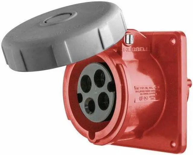 Alt view image 4 of 6 - HUBBELL HBL430R7W IEC Pin and Sleeve Receptacle,30A,480V