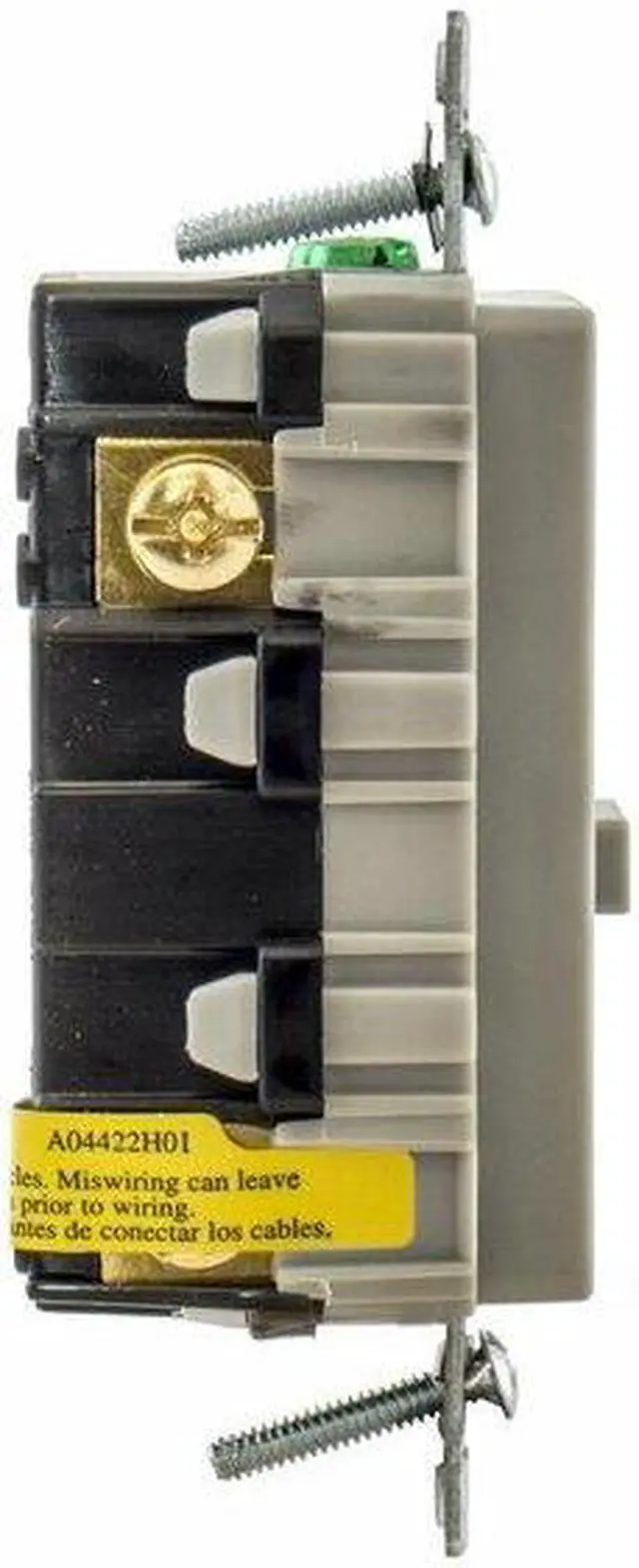 Alt view image 5 of 5 - HUBBELL WIRING DEVICE-KELLEMS GFR15GRY GFCI Receptacle, 15A, 125VAC, 5-15R, Gray