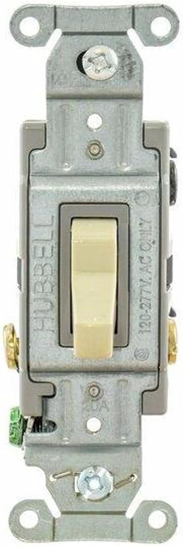 Alt view image 4 of 5 - Wall Switch,20A,Ivory,1 HP,3-Way Switch HUBBELL WIRING DEVICE-KELLEMS CSB320I