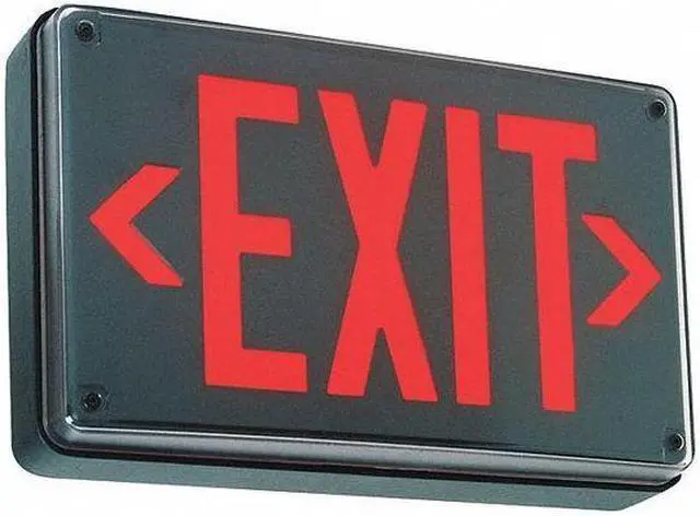 Alt view image 3 of 3 - LITHONIA LIGHTING LV S 2 R 120/277 UM 4X Exit Sign, Black, 2 Face(s), LED,