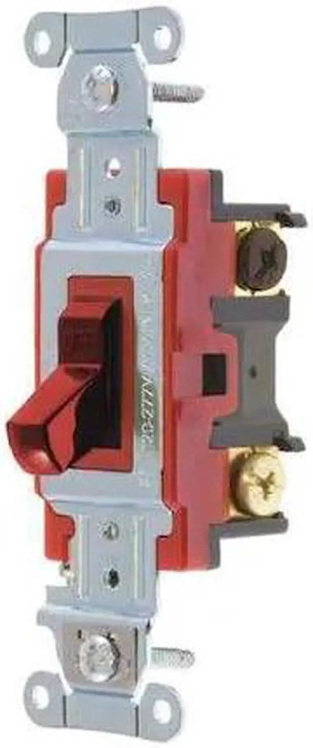Alt view image 2 of 2 - Wall Switch,20A,Red,3-Way Type,Toggle BRYANT 4903BRED