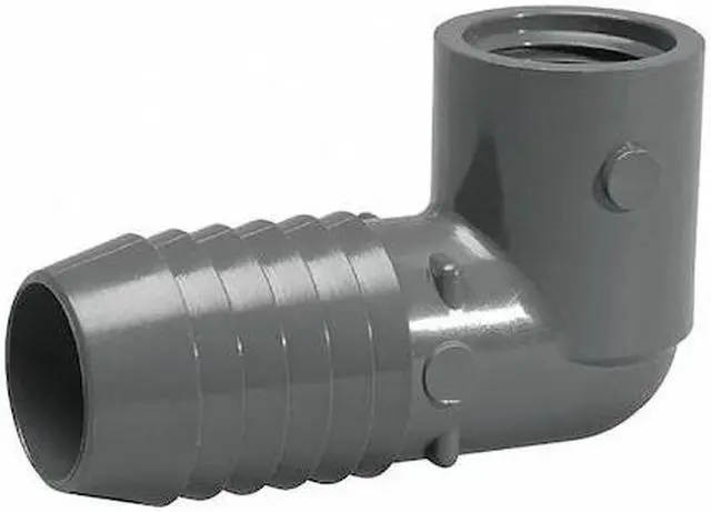 Main image of ZORO SELECT 1407-015 PVC Elbow, 90 Degrees, Insert x FNPT, 1-1/2 in Pipe Size