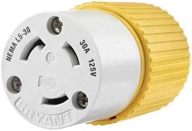 Alt view image 2 of 3 - BRYANT 70530NCCR Locking Connector, L5-30R, 30 A, 125V AC, Single Phase, 2