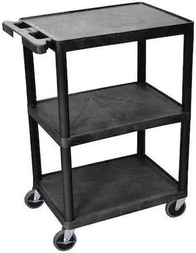 Main image of ZORO SELECT STC222-B Utility Cart with Lipped Plastic Shelves, 300 lb Load