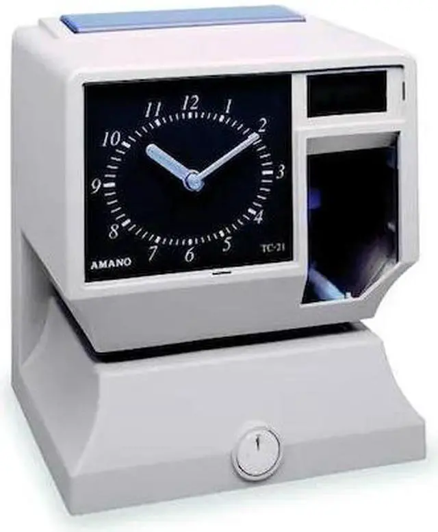 Main image of AMANO TCX-11/5477 Time Clock, Analog Dial & LCD Display