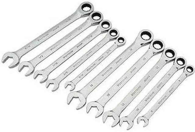 Alt view image 2 of 6 - WESTWARD 1LCF4 Ratcheting Wrench Set,Pieces 10