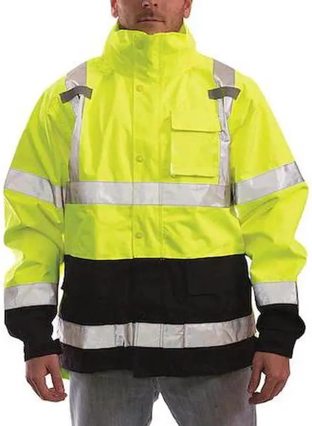 Main image of TINGLEY J24122 High Visibility Rain Jacket with hood, Polyester, Class 3 R,