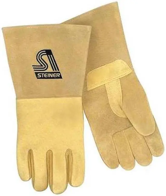 Alt view image 2 of 5 - STEINER P750-L Welding Gloves, Gauntlet Cuff, Straight Thumb, Pigskin, L, 1 PR