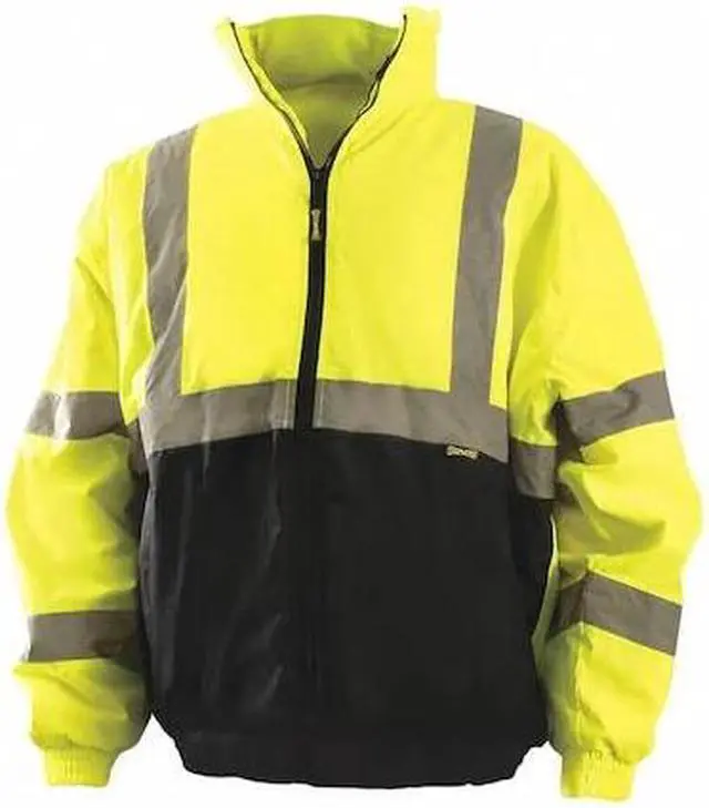 Alt view image 2 of 2 - Occunomix High Visibility Jacket, Yellow, 2XL 2XL 100% Polyester LUX-250-JB-BY2X
