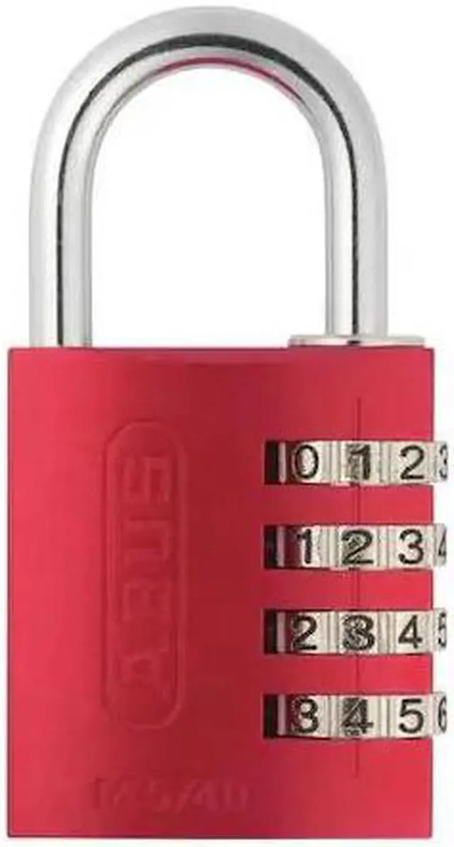 Alt view image 2 of 2 - Abus Combination Padlock, Resettable Side-Dial Location, 1" Shackle Height, Red