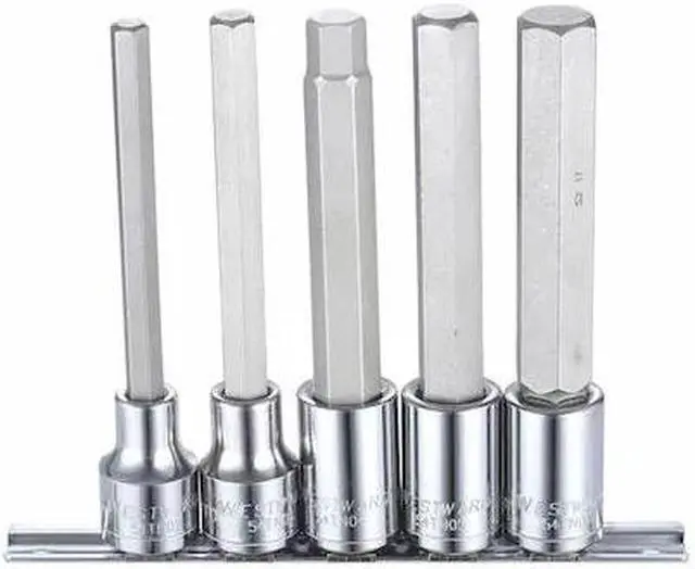 Main image of WESTWARD 54TN01 1/2" Drive Socket Bit Set, Metric, 5pcs