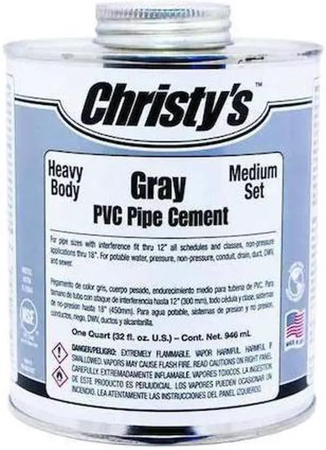 Alt view image 2 of 2 - CHRISTYS RH-BGLV-QT-12 Pipe Cement,Gray,32 oz.