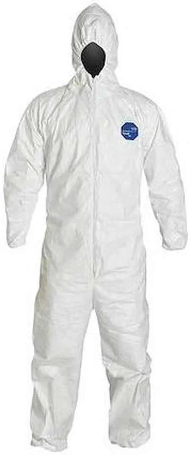 Main image of DUPONT TY127SWHMD0006G1 Tyvek 400 Hooded Disposable Coveralls, Medium, Zipper,
