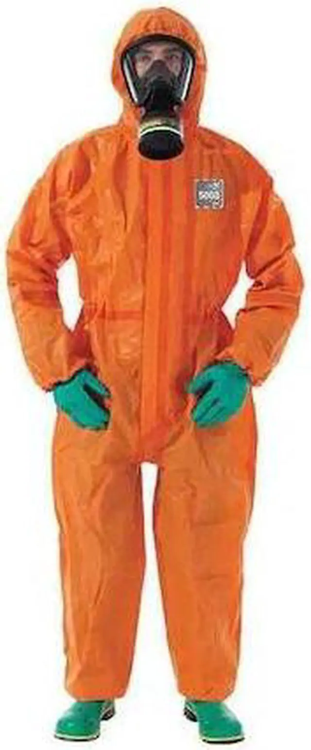 Main image of ANSELL OR50-T-92-111-04 Chem Res Hooded Coverall, Taped, L, PK6