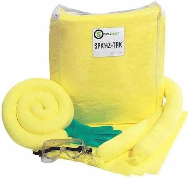 Main image of SPILLTECH SPKHZ-TRK Spill Kit, 8 gal Volume Absorbed per Kit, Bag, Clear, 29